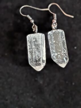 Vintage Clear Crystal Point Dangle Earrings - Women Jewelry